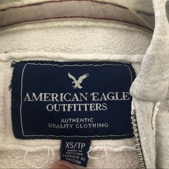 AMERICAN EAGLE Gray 1/4 Zip pullover Hoodie Size XS Unisex - Picture 3 of 9